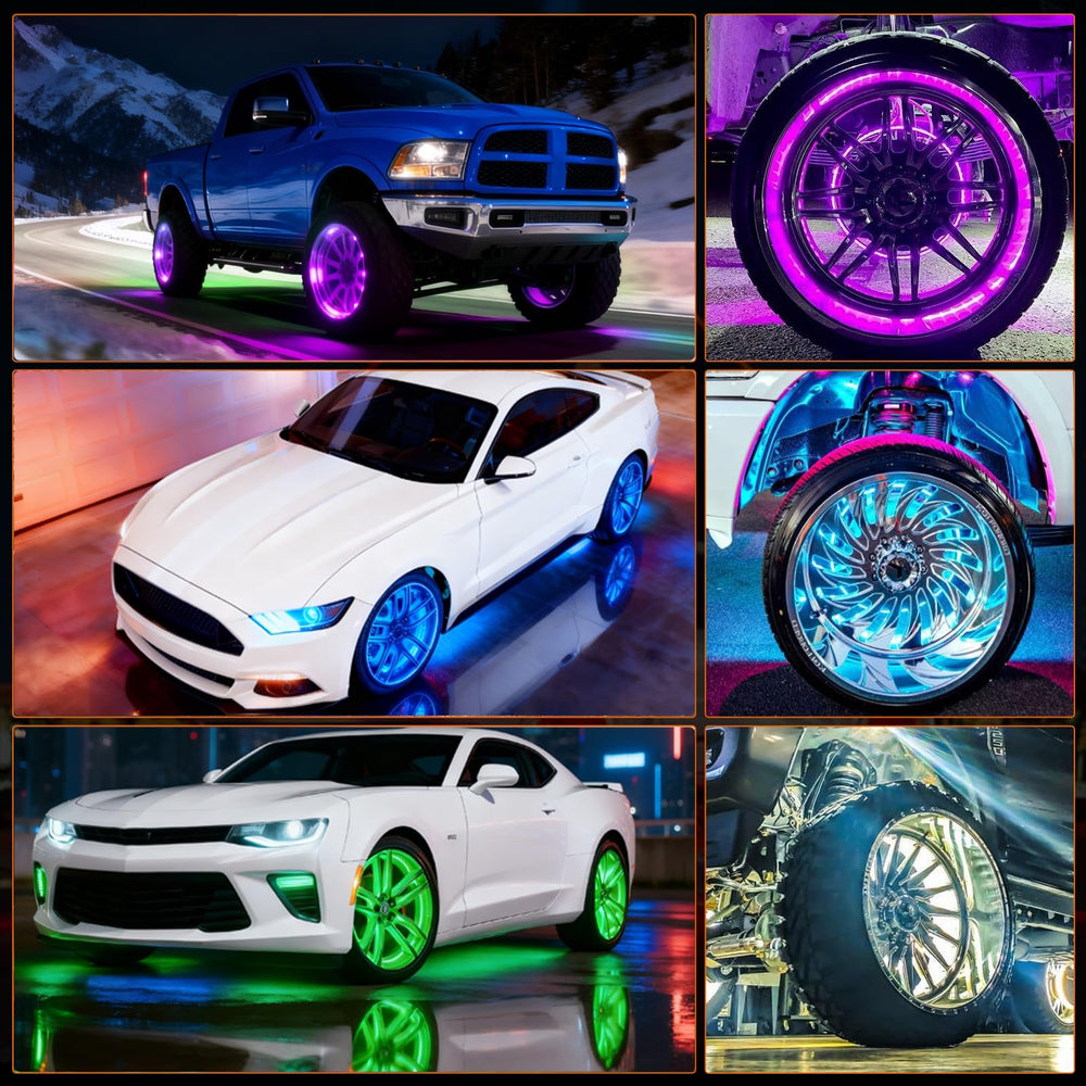 Nilight wheel ring lights create vibrant aesthetics for show-worthy cars.