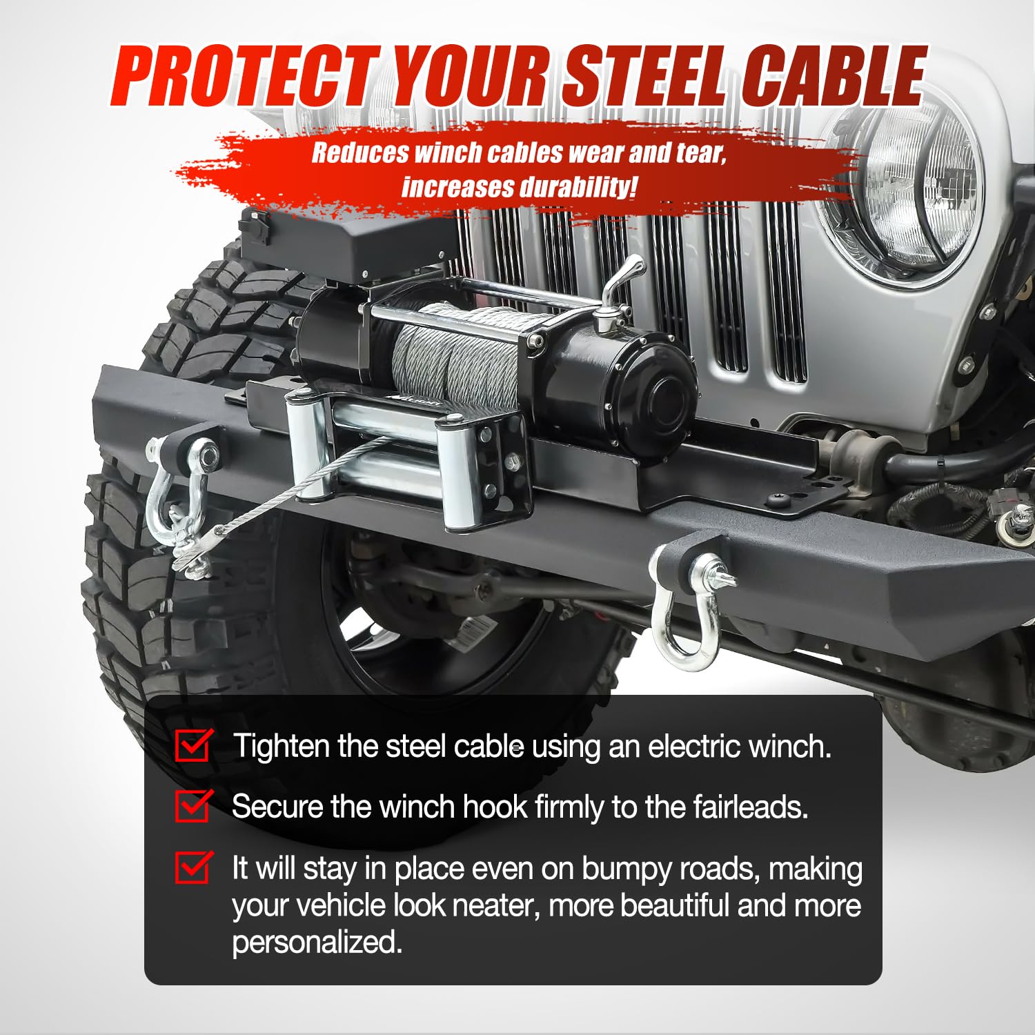 Nilight winch fairlead mounted on a UTV demonstrating real-world off-road setup.
