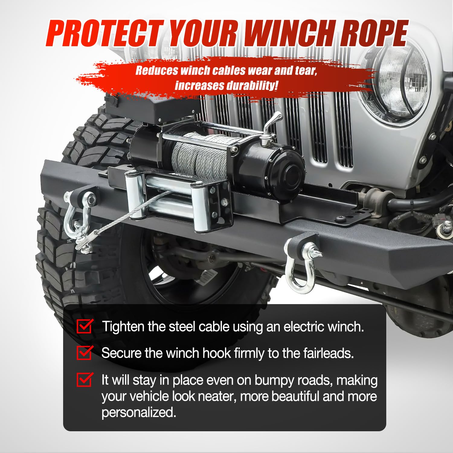 Nilight winch fairlead mounting hardware shot emphasizes quick, secure installation