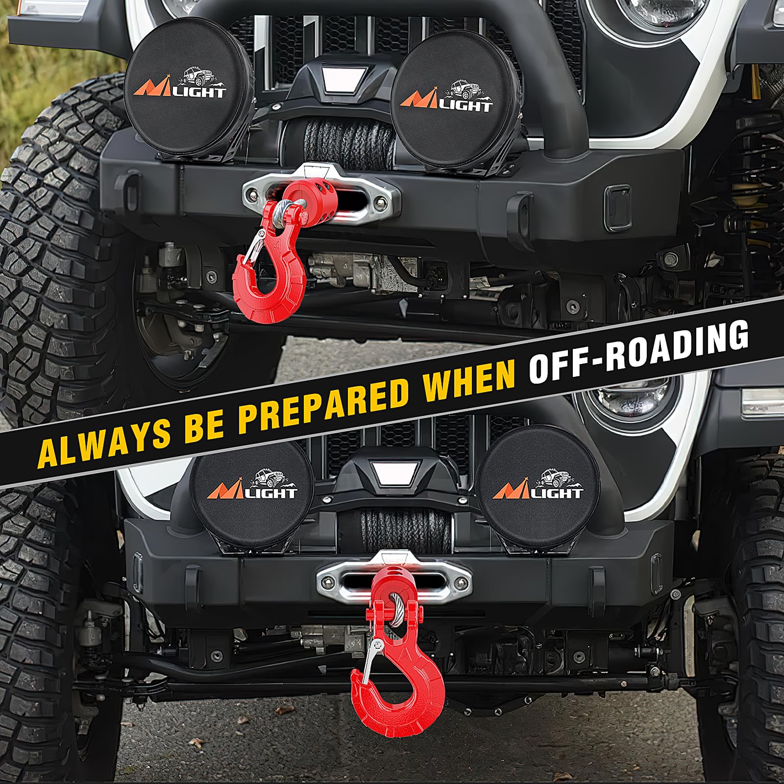 Nilight winch hook ideal for Jeep Wrangler and off-road setups.