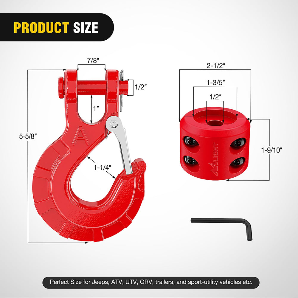 Nilight winch hook safety latch for reliable hook retention.