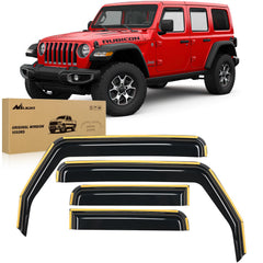 Nilight window visor on Jeep Wrangler JL for quick shade and wind deflection