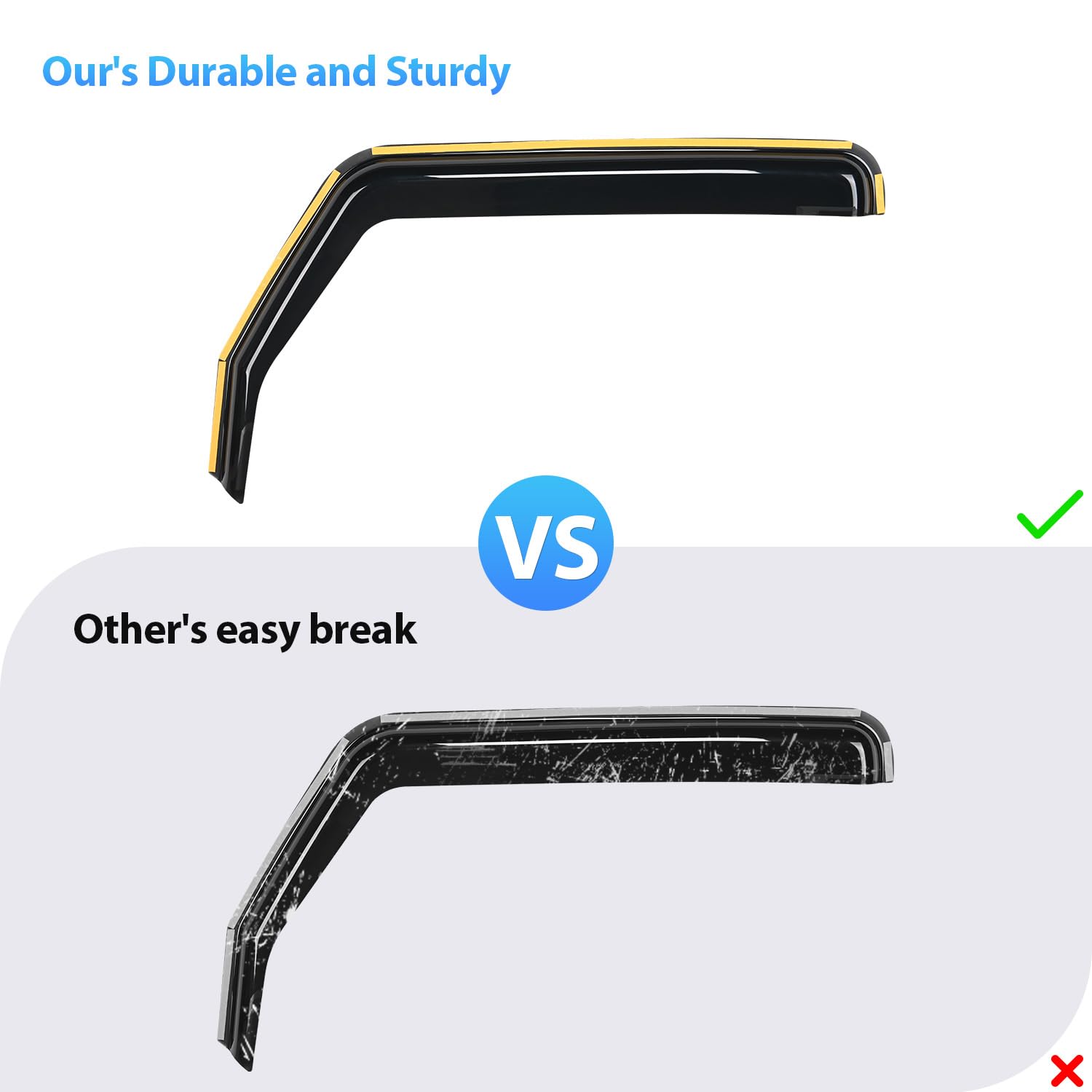Nilight window visors on Ram 1500 Classic front window aid glare control