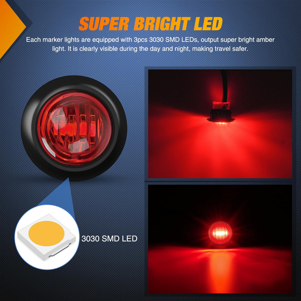 Nilight marker light wiring with 22 AWG leads, 9.84 inch length