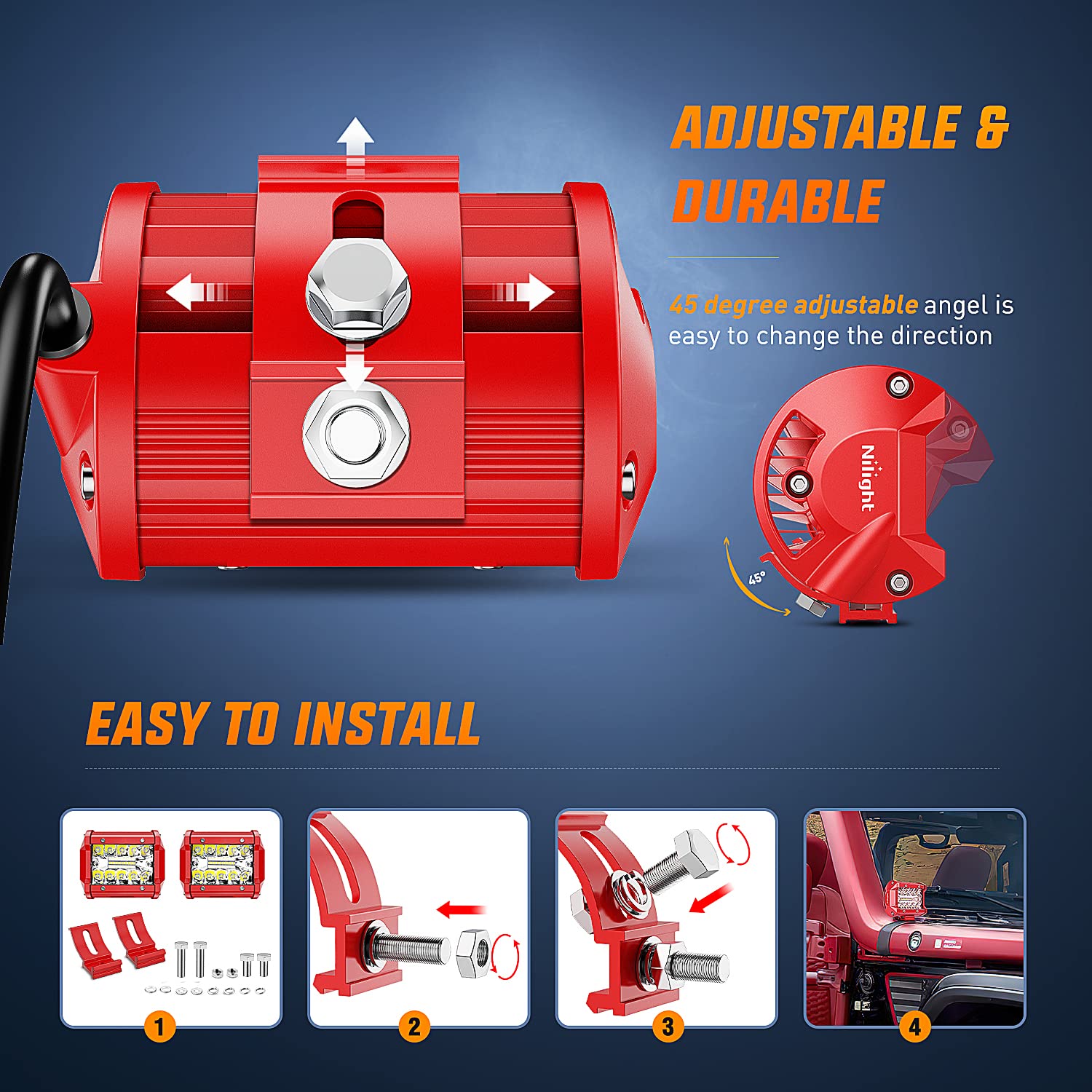 Nilight wiring harness kit simplifies wiring and setup for dual bars.