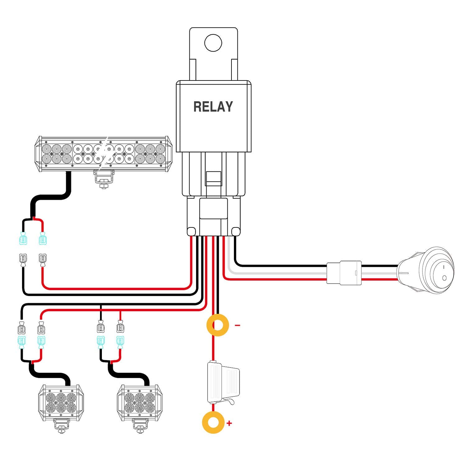 Nilight ZH001 wiring harness kit simplifies power connections and improves durability.