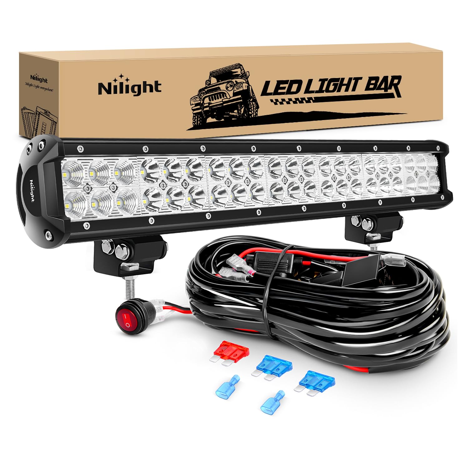 Nilight ZH006 20-inch LED light bar for enhanced forward visibility
