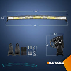 Nilight ZH408 curved design, side view, fits most vehicles for balanced lighting.