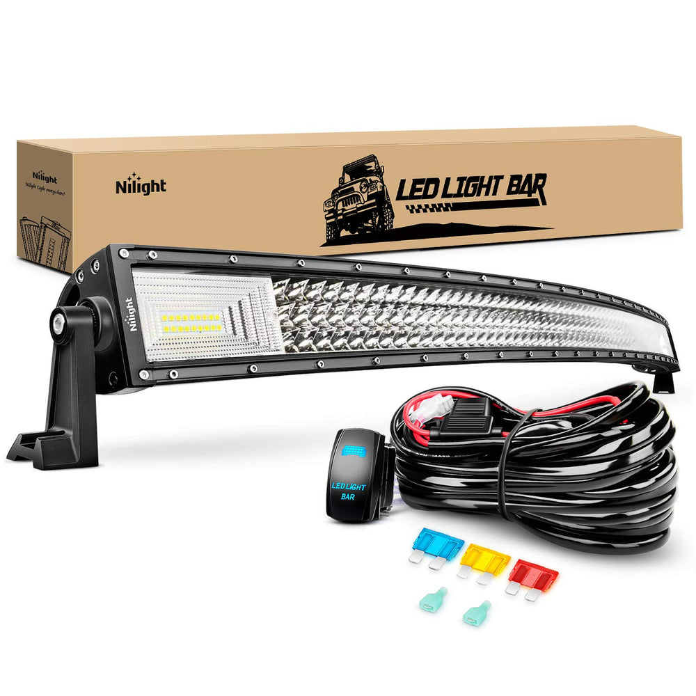 Nilight ZH408 52-inch triple-row LED light bar, front view, for wide, high-clarity off-road visibility.