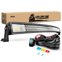 Nilight ZH408 52-inch triple-row LED light bar, front view, for wide, high-clarity off-road visibility.