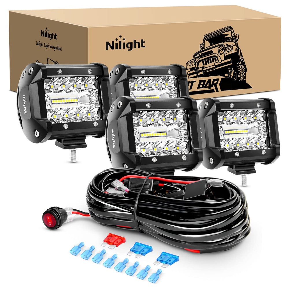 Nilight ZH416 4-inch LED pod front view for off-road visibility.