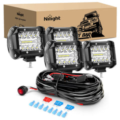 Nilight ZH416 4-inch LED pod front view for off-road visibility.