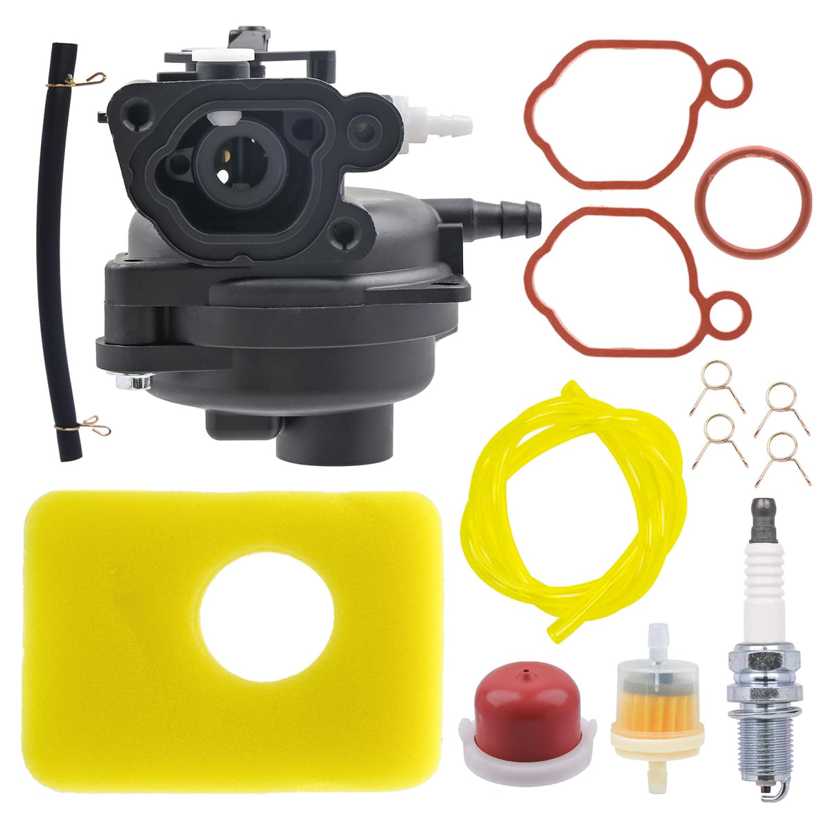 NIMTEK carburetor with foam filter for Briggs & Stratton engines, ready for quick start improvements.