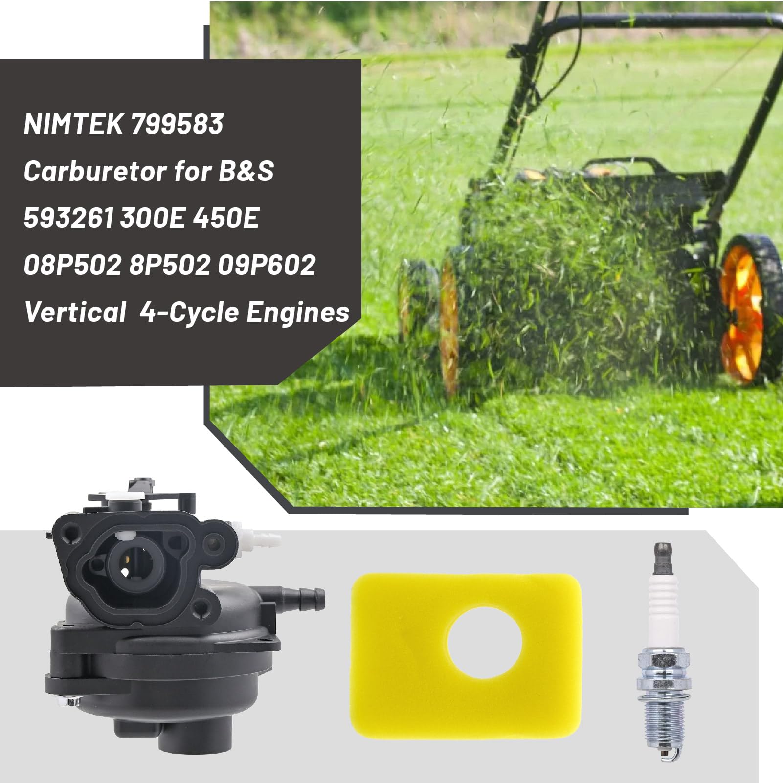 NIMTEK foam filter included in the kit for cleaner air flow and better performance.