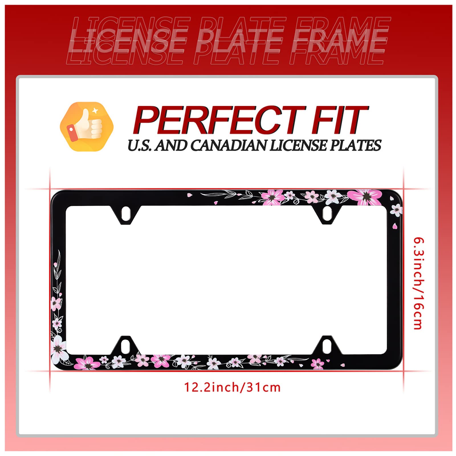 NINANMY frame fits US and Canada standard plates for versatile use