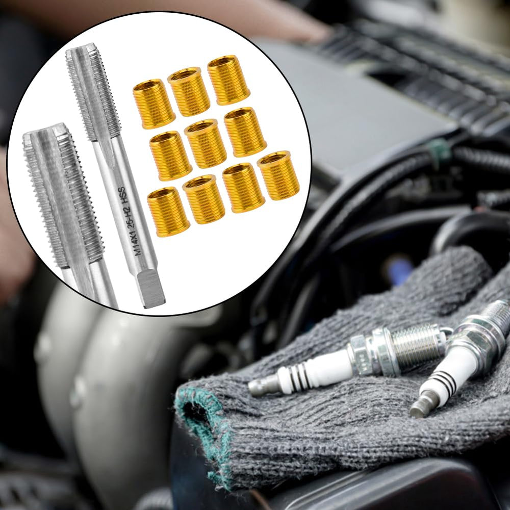 ninefox spark plug thread repair in action on an engine