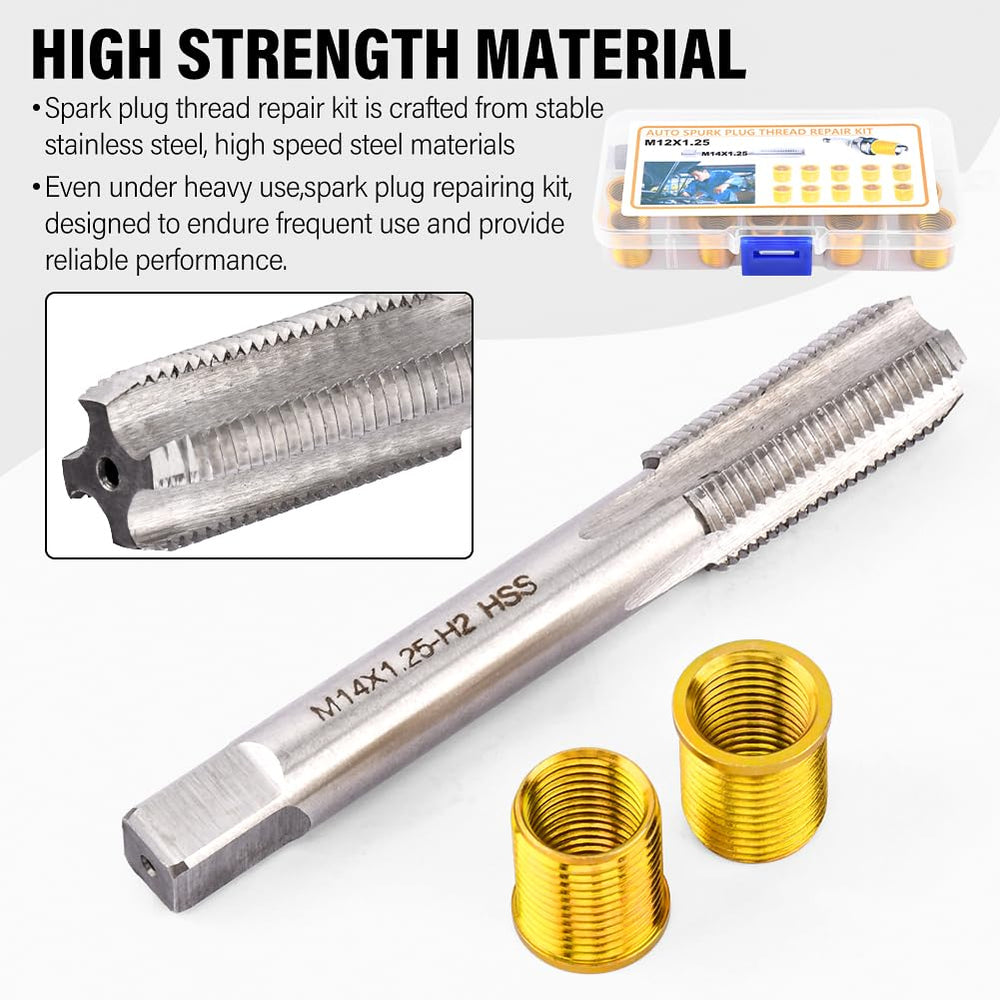 ninefox spark plug inserts close-up highlights stainless steel durability for lasting repairs