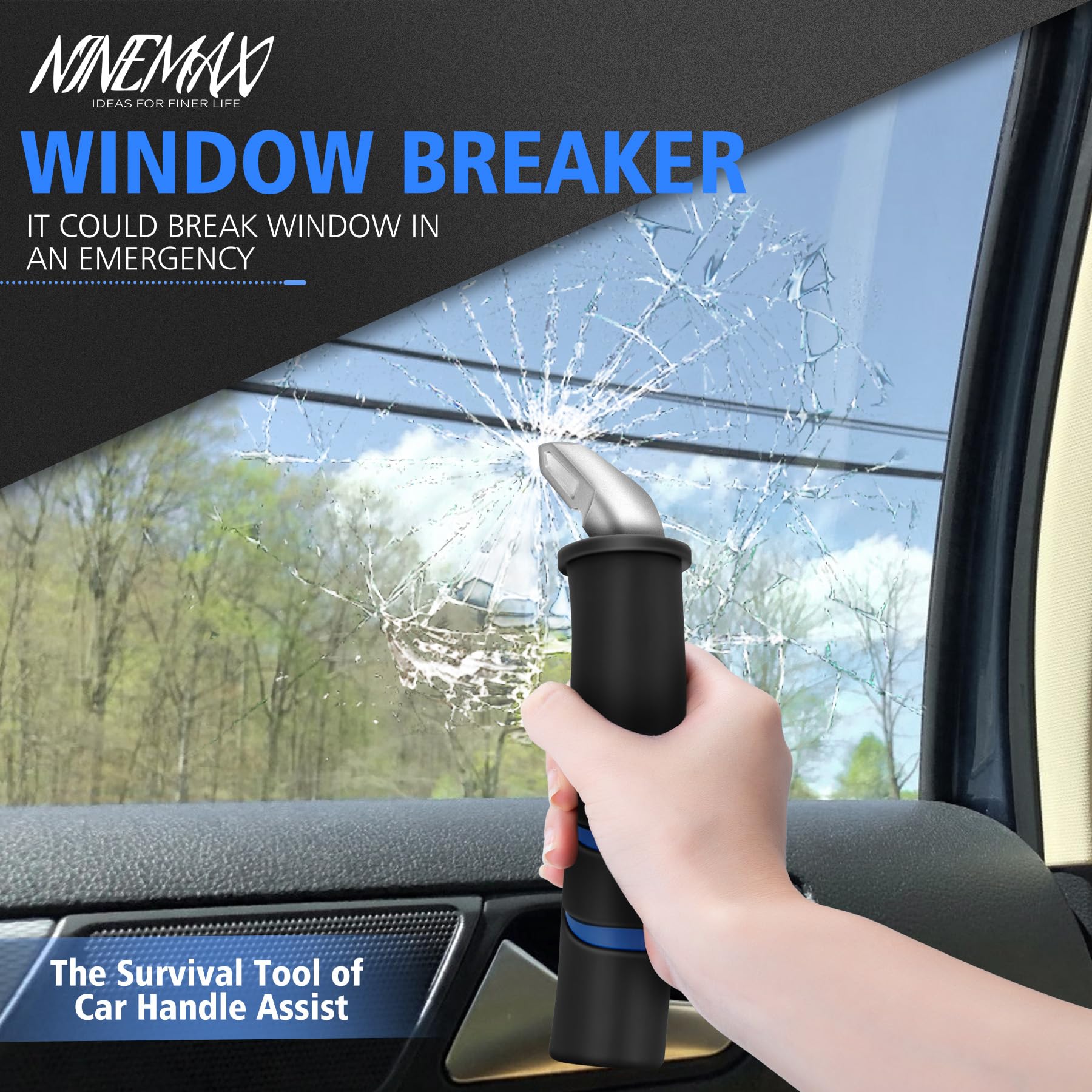 NINEMAX anti-slip palm grip enhances comfort during car entry