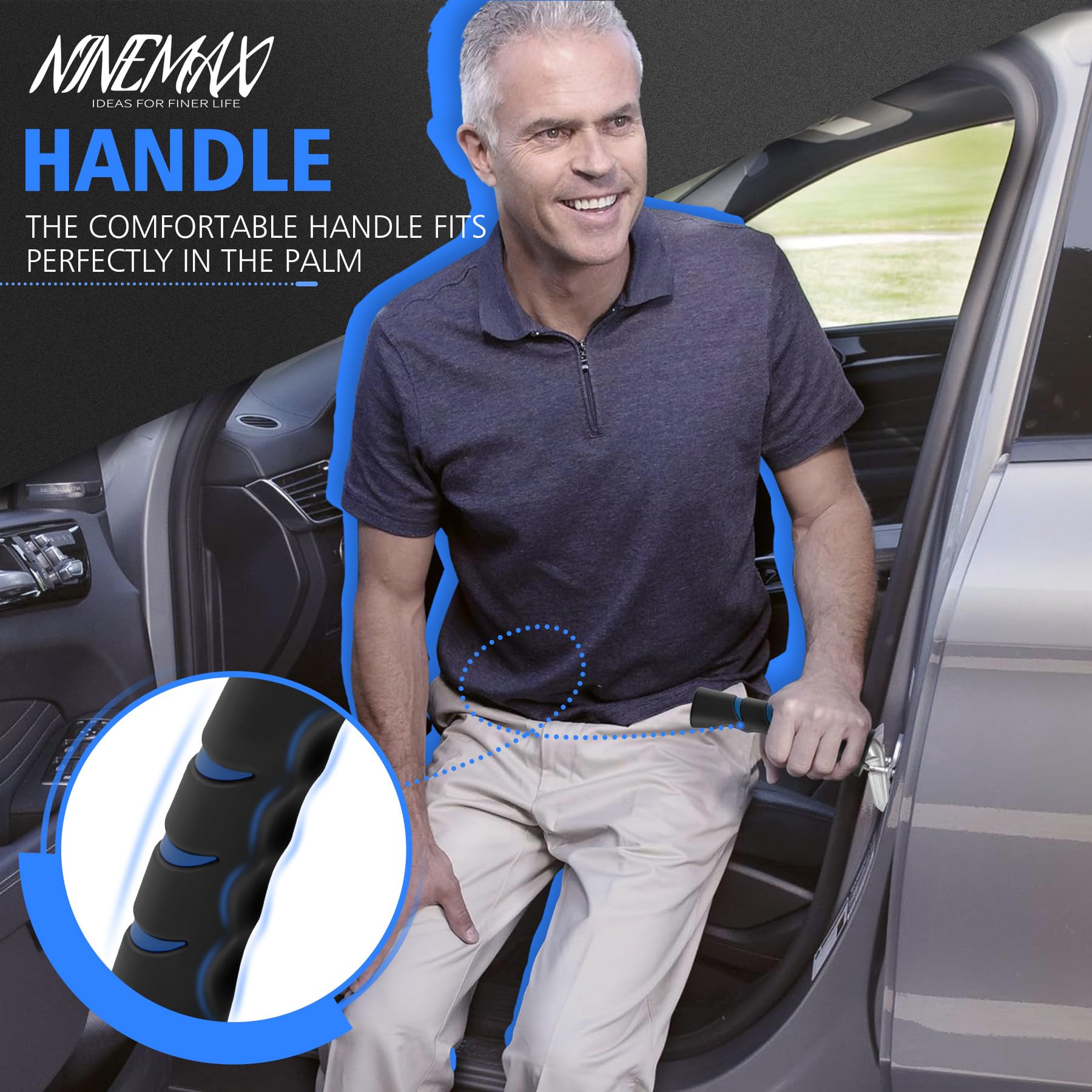 NINEMAX portable car door cane, lightweight transfer aid for travel
