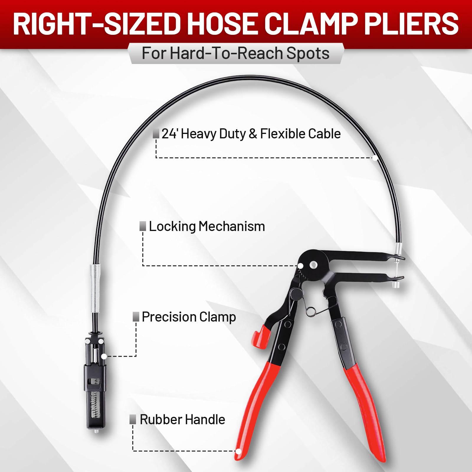 Nintival click-R type plier secures and releases hose clamps quickly