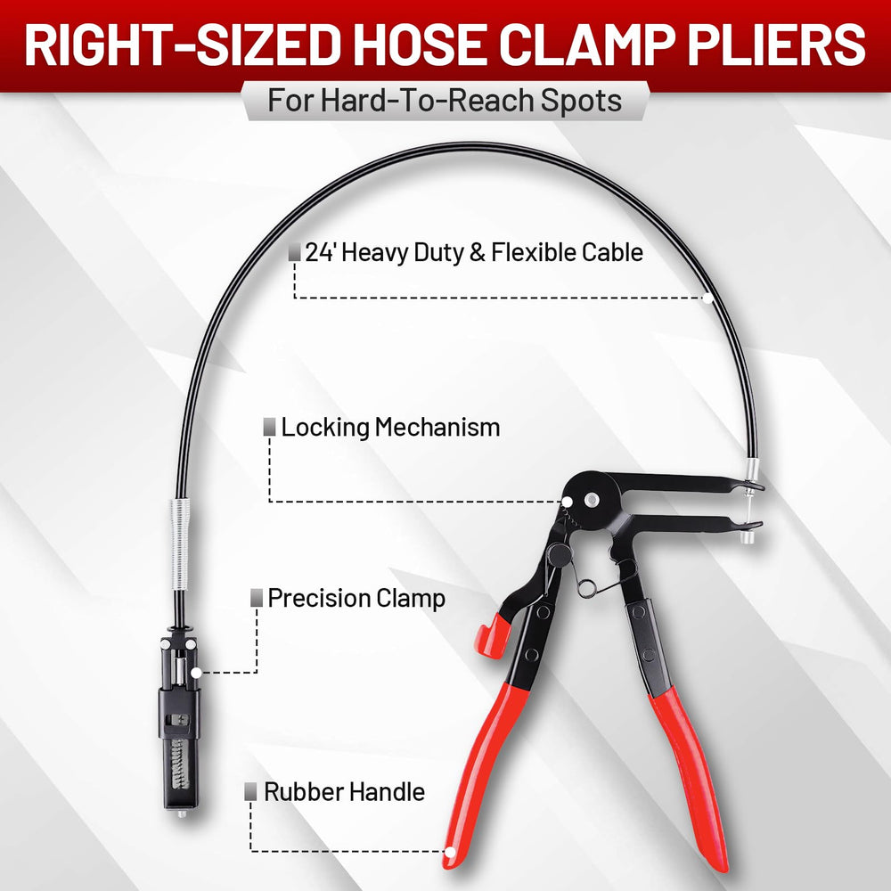 Nintival click-R type plier secures and releases hose clamps quickly