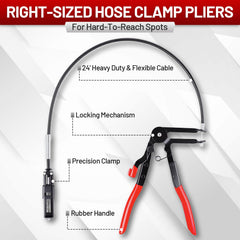 Nintival click-R type plier secures and releases hose clamps quickly