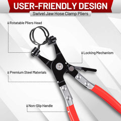 Nintival flat band plier for precise hose clamp installation