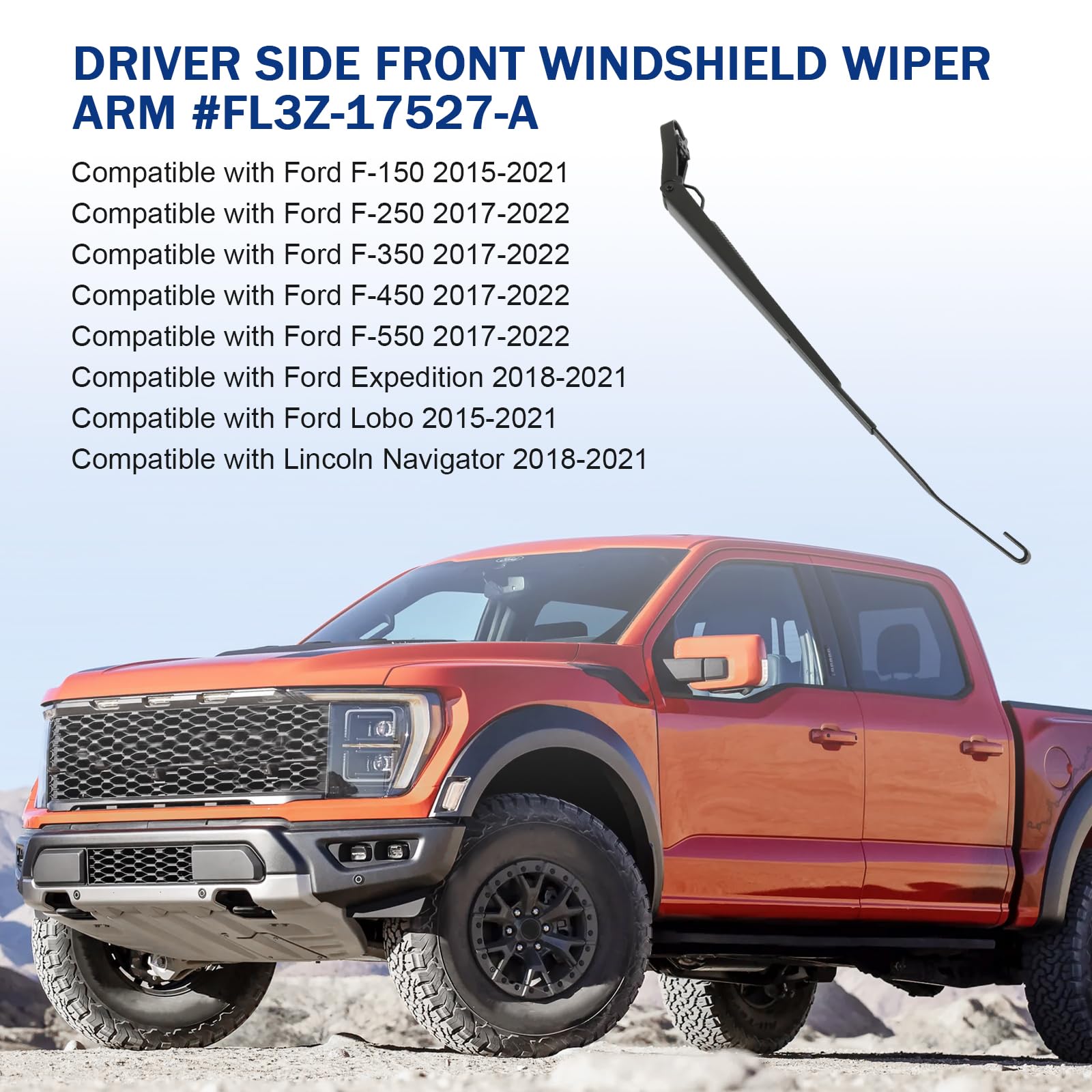 Nirakoka front wiper arm for Ford F-150 2015-2021 ensuring OE-style fit