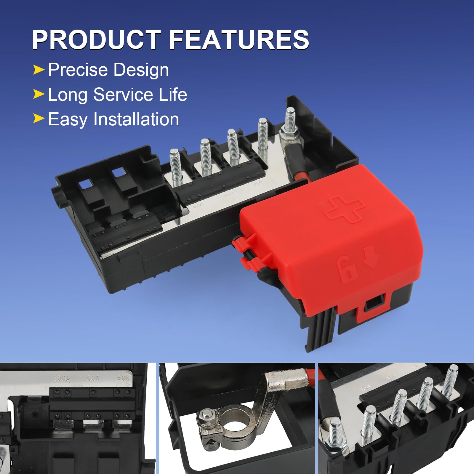 Nirakoka compact fuse block interior shot emphasizes space-saving design for tight engine bays.