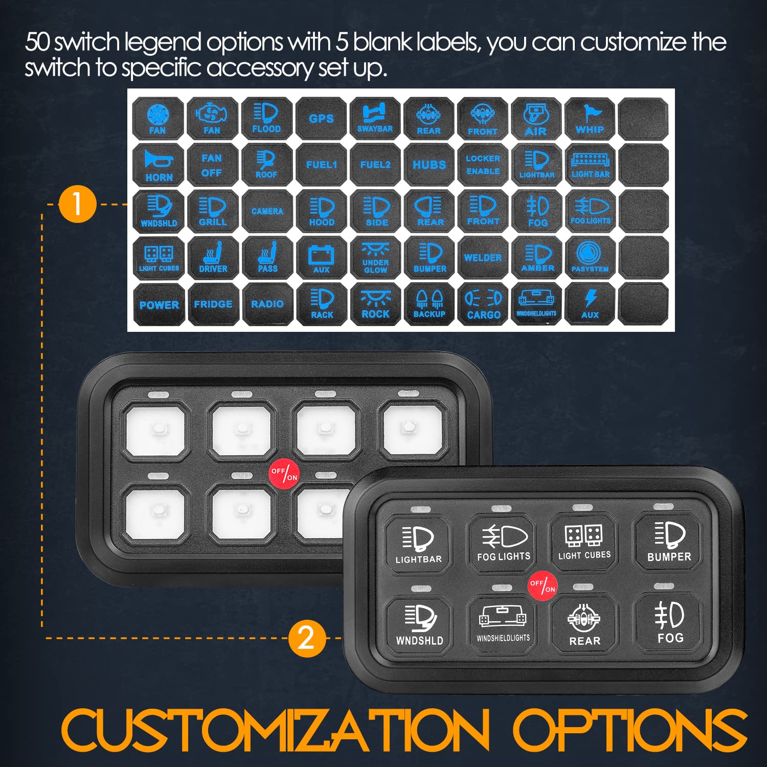 NR NIRIDER legend label pack with 50 labels for clear switch customization.
