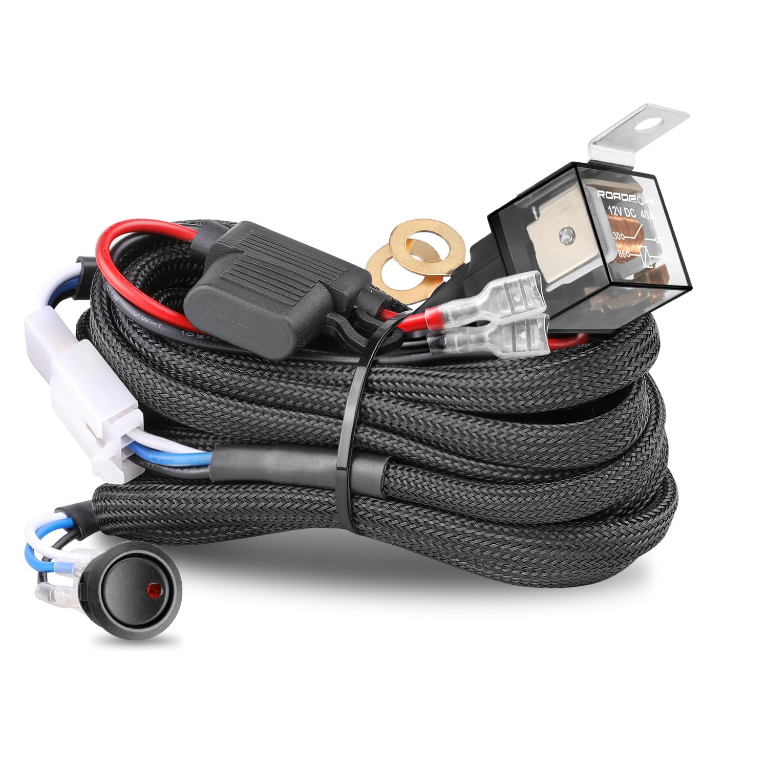 NR NIRIDER wiring harness with rocker switch offers quick, reliable power for LED bars.