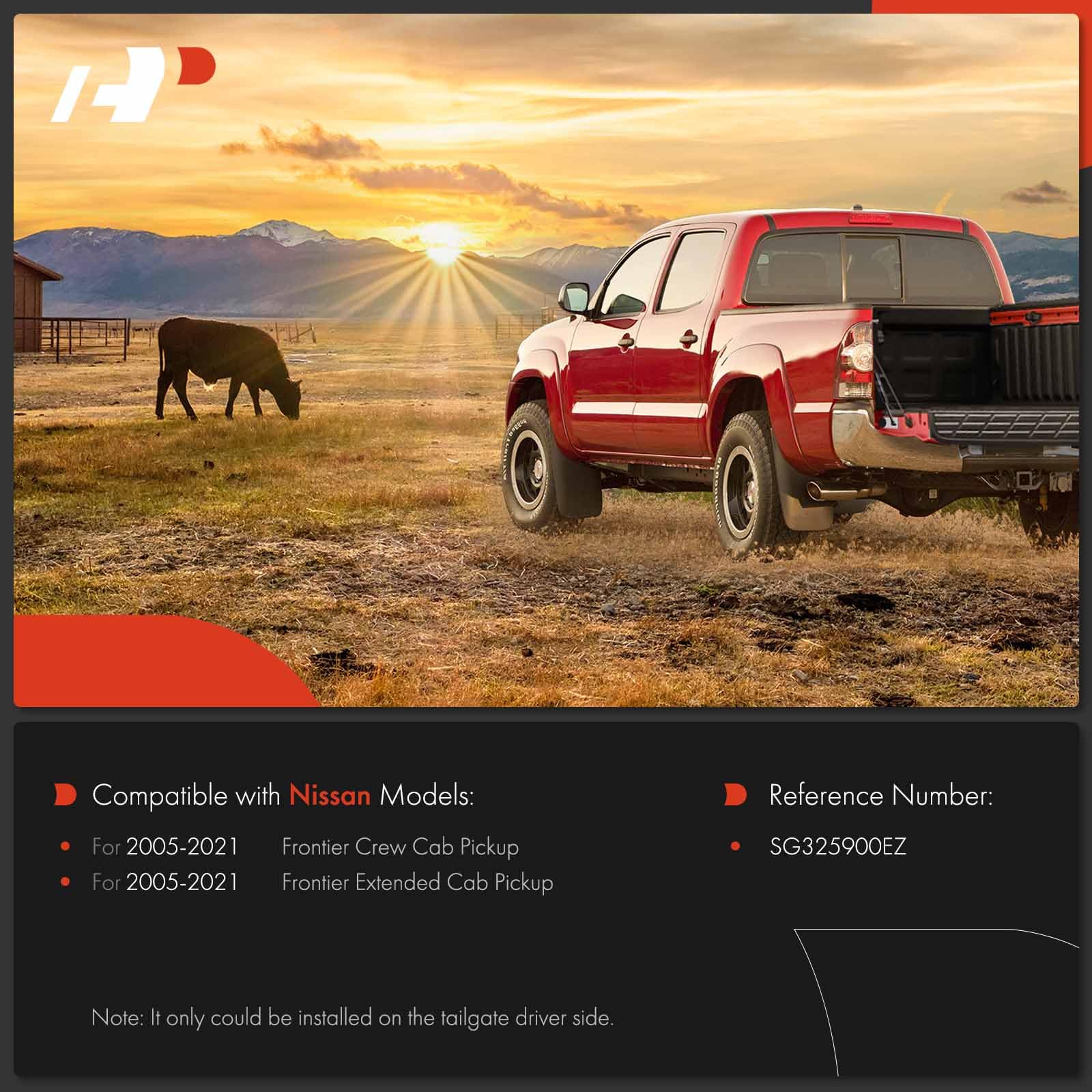 A-Premium tailgate lift in Nissan Frontier setup.