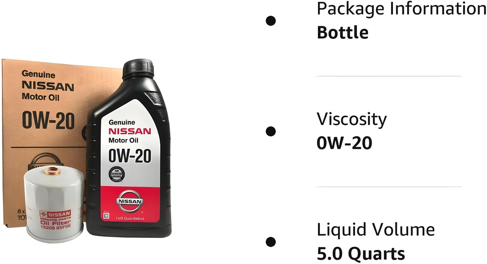 Nissan oil filter 15208-65F0E shown with kit, ensures reliable engine filtration.