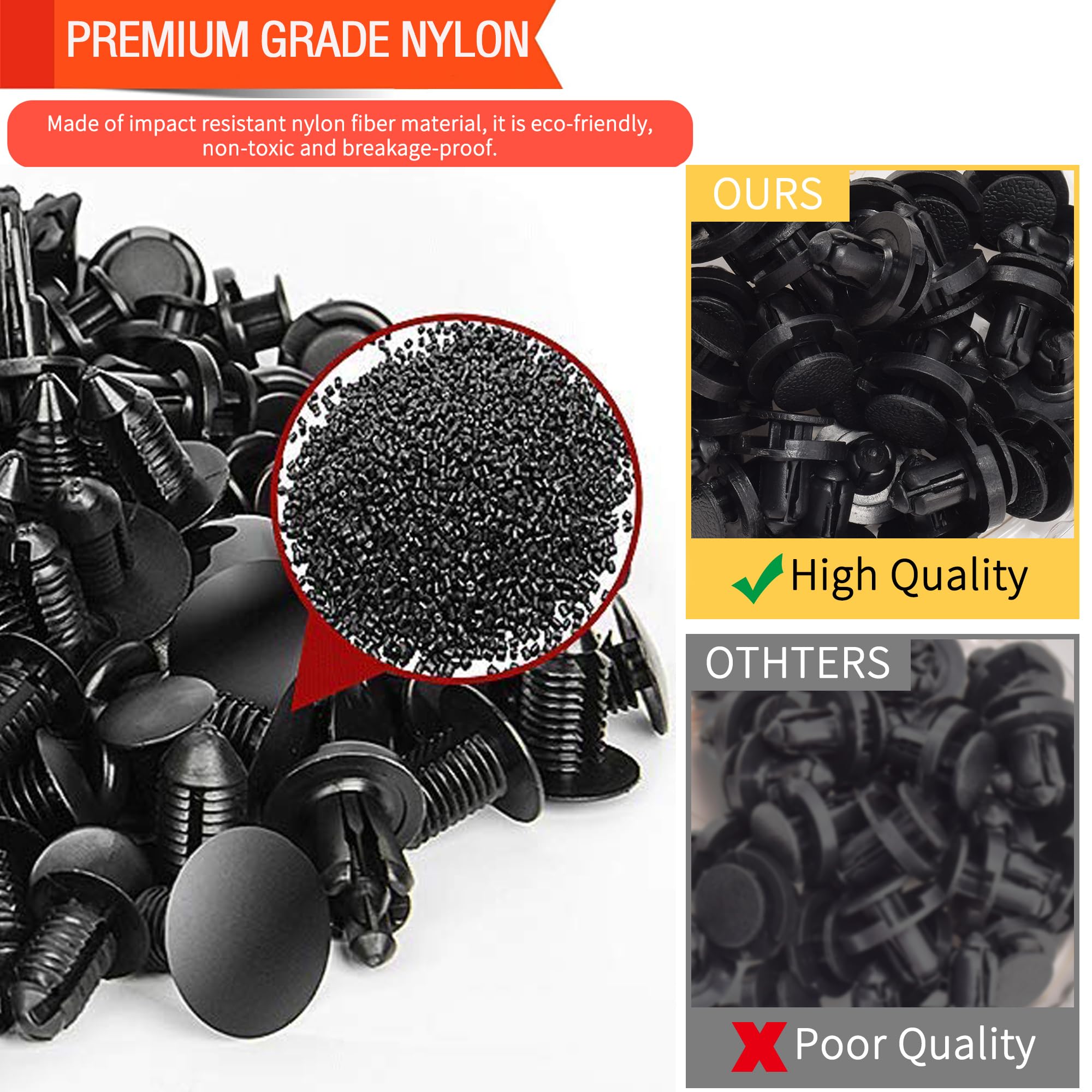 Niteguy 390Pcs Subaru fastener kit door trim clip easy DIY installation