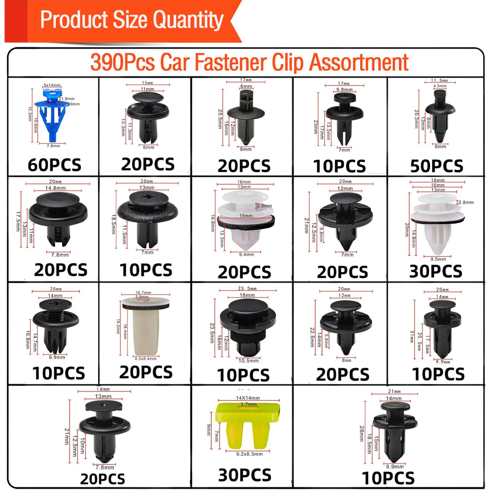 Niteguy 390Pcs Subaru fastener kit engine cover clip durable and vibration resistant