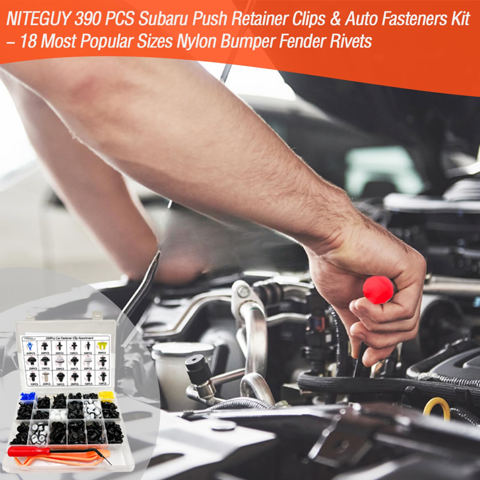 Niteguy 390Pcs Subaru fastener kit interior accessories secure retention