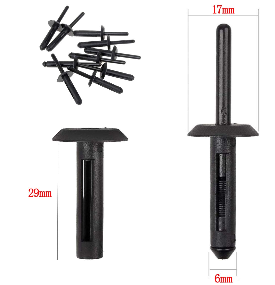 Niteguy pop rivet clips set for quick auto body repairs