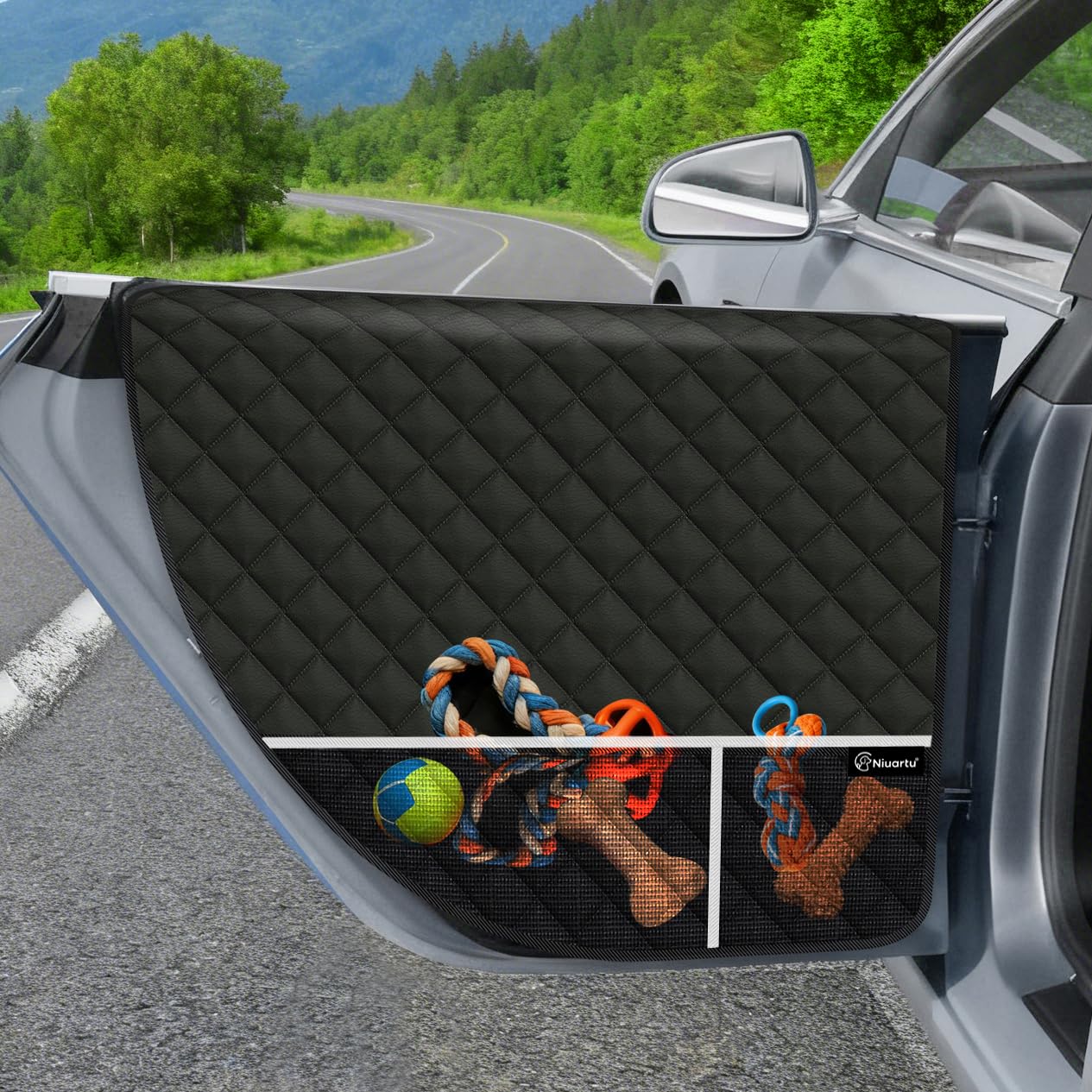 Niuartu dog car door protector right cover guards against scuffs while pets ride
