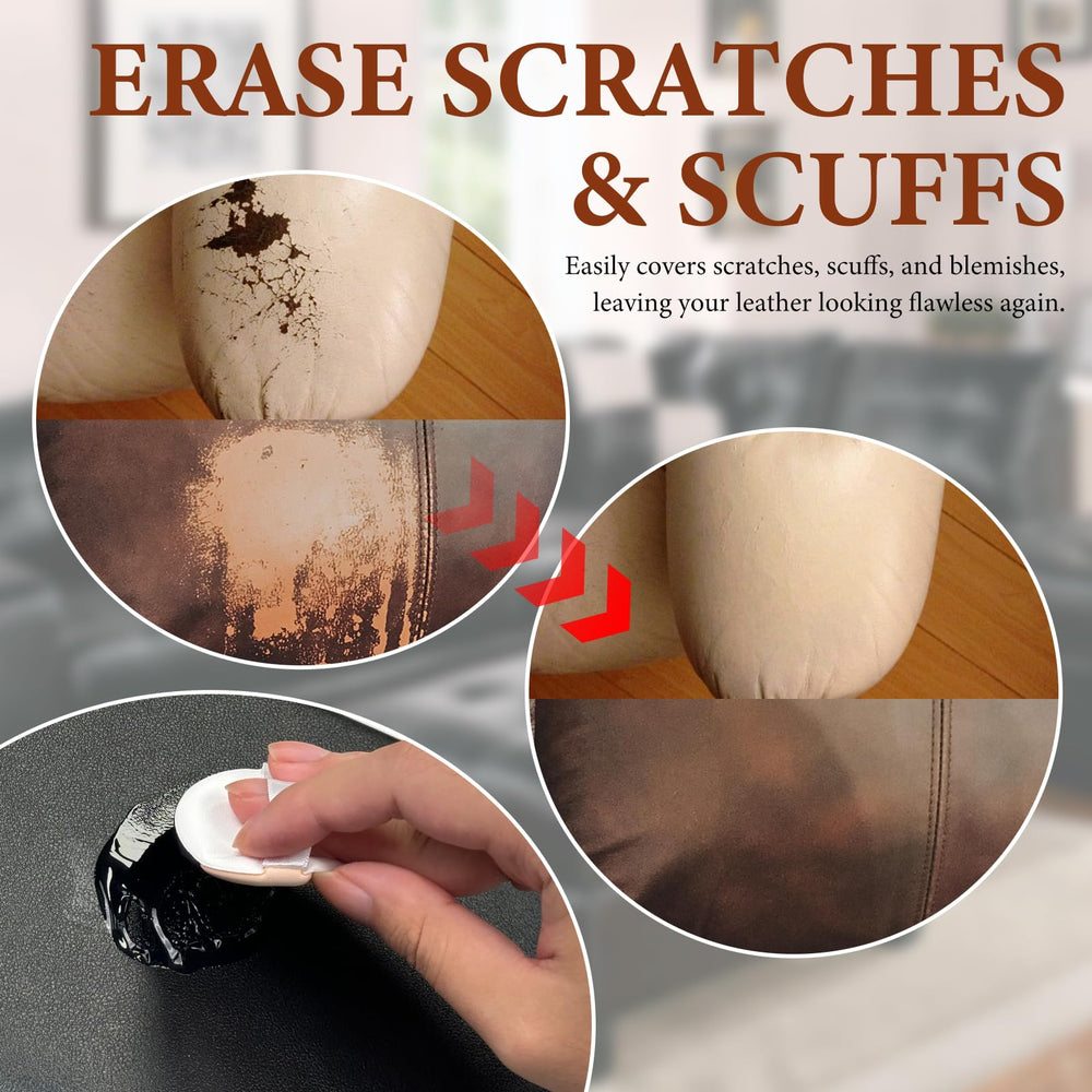 NIUB scratch repair in progress showing seamless coverage on leather