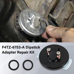 NIULPFZTK dipstick adapter kit packaging with compatible Ford part numbers