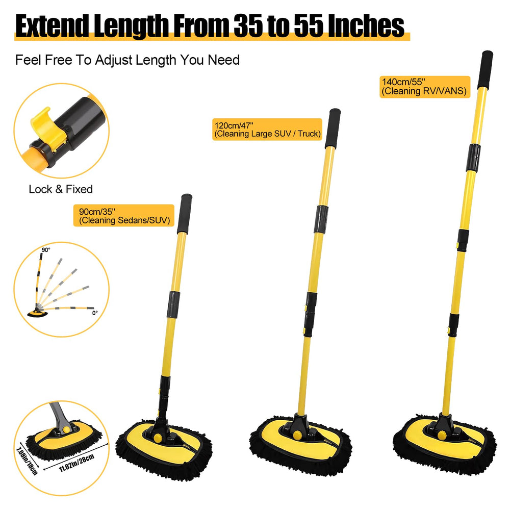 NIUMID adjustable mop head 0-90 degrees for hard-to-reach spots