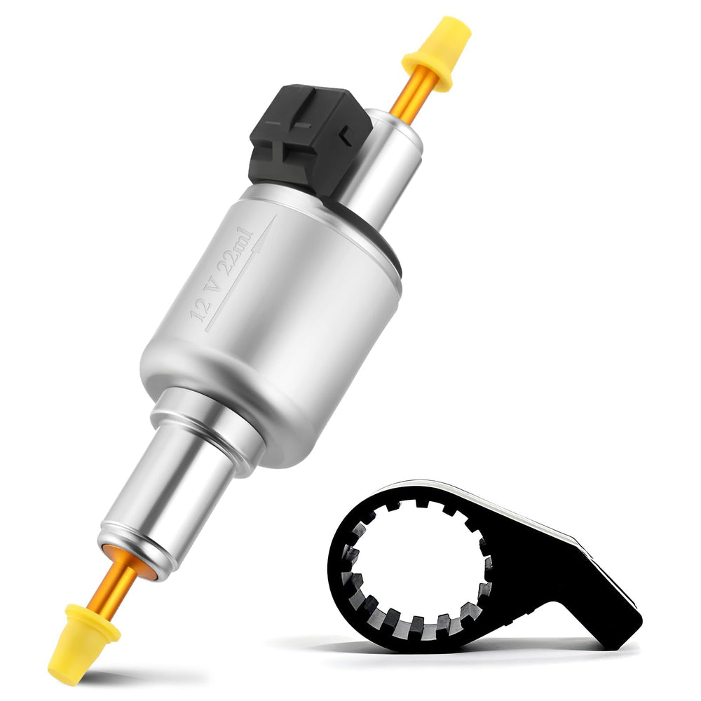 Niutudza diesel heater fuel pump 12V-24V close-up showing strong suction for stable fuel flow.