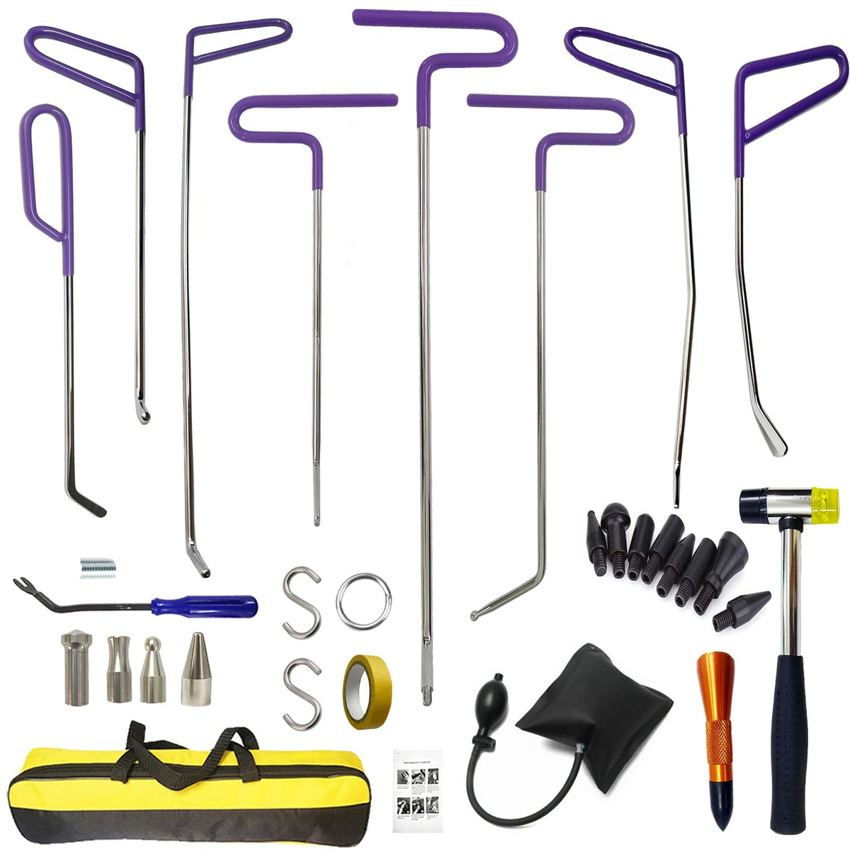 NIUVOCY Rods Dent Removal Kit with manganese steel setup for durable repairs