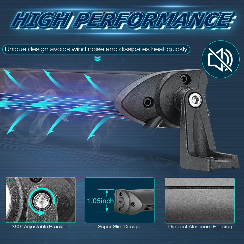 Niwaker PowerSports 6inch LED light bar aluminum housing designed for rugged use.