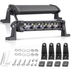 Niwaker PowerSports 6inch LED light bar front view enhances night visibility for safer driving.