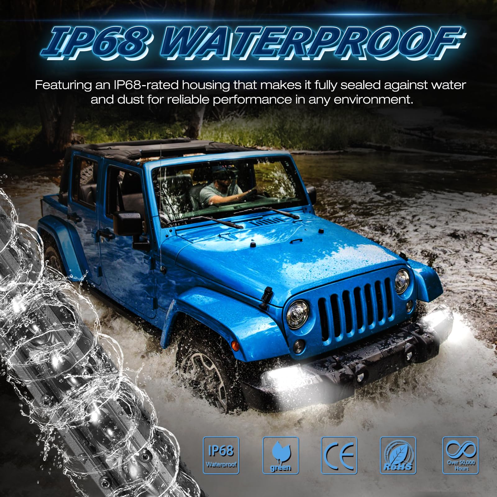 Niwaker PowerSports 6inch LED light bar offroad mount demonstrates versatile installation.
