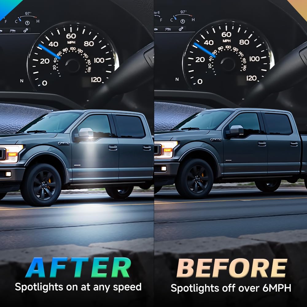 NJSBYL mirror spotlights harness fitment ensures a simple, reliable upgrade.