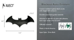 NJECT 3D contour bat emblem enhances exterior visibility on smooth surfaces.