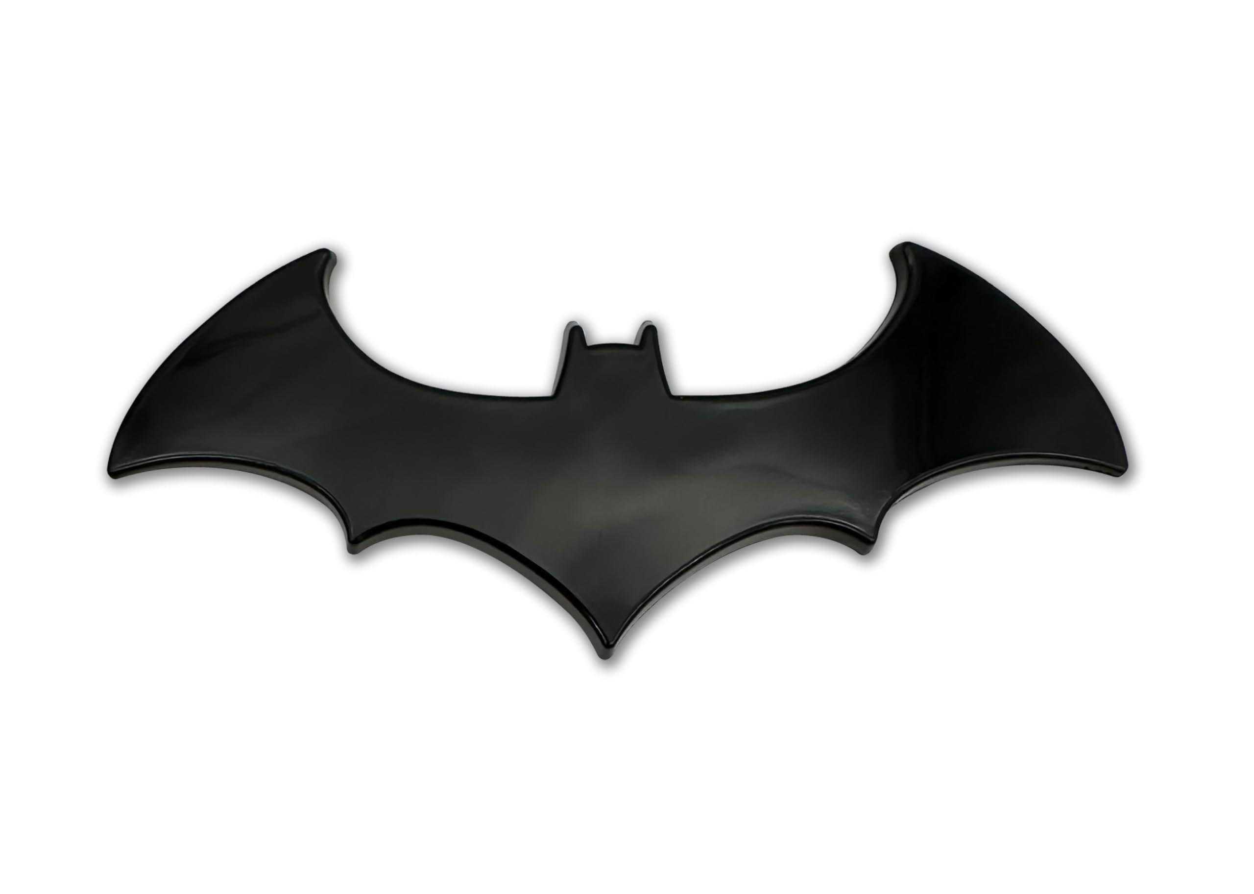 NJECT Bat Symbol emblem in glossy 3D acrylic for bold car styling.