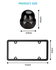 NJNYLLC Volvo license plate frames rear view in matte black slim edge for clean look.